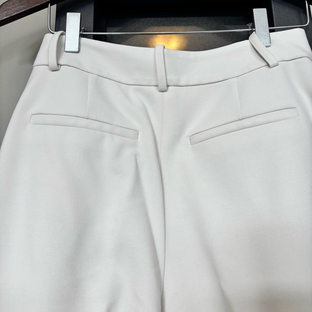 Alice + Olivia Ivory Wide Leg Trousers High Waist Tailored Pants Tall Size 0 - Picture 4 of 7